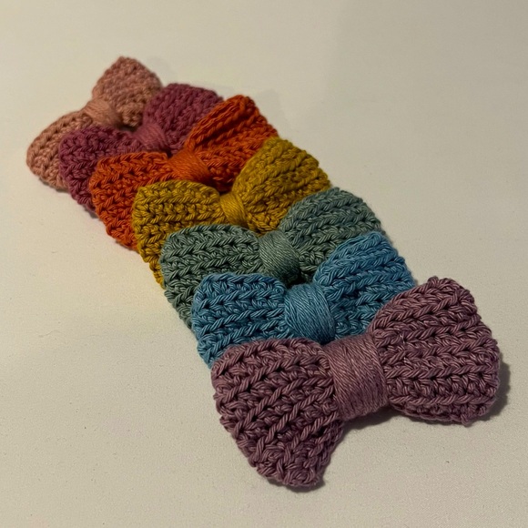 Handmade Other - Handmade Crochet Bow Hair Clips, Set of 2